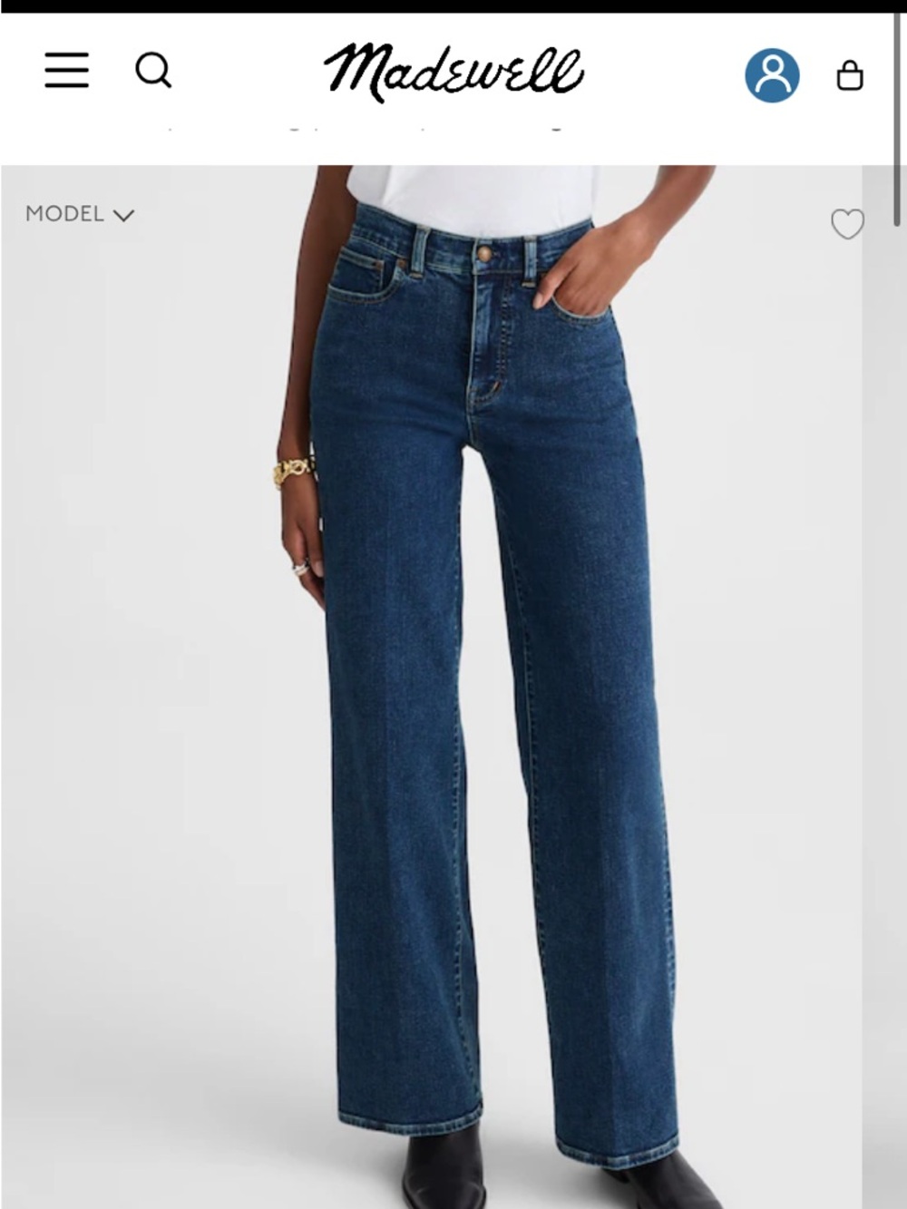 Madewell The Wide Leg Jean in Pattson Wash - Picture 2 of 8